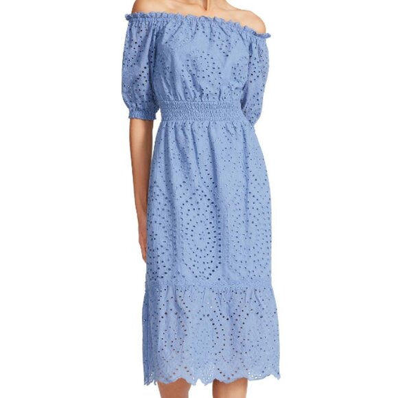 Betsey Johnson Dresses & Skirts - Betsey Johnson Women's Cotton Off The Shoulder Midi Dress NWT Size Medium (77)